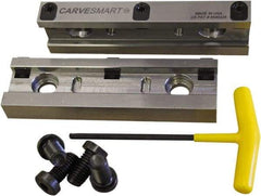 CarveSmart - 3/4" Jaw Width, 1.685" Jaw Height, 3/4" Jaw Thickness, Quick Change Jaw System Vise Jaw Sets - Steel, Bolt-On, 2 Jaws, Semi-Hard Jaws - Industrial Tool & Supply
