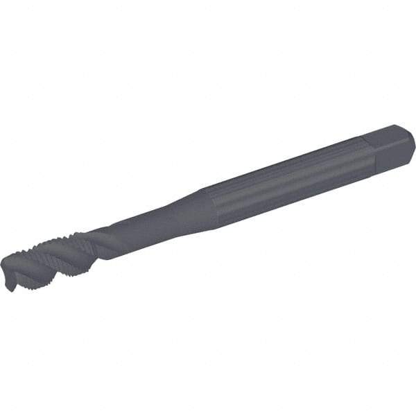 Kennametal - 1/4-28 UNF 3 Flute 2B Modified Bottoming Spiral Flute Tap - Vanadium High Speed Steel, Oxide Finish, 79.8mm OAL, Right Hand Flute, Right Hand Thread, Series T830 - Exact Industrial Supply