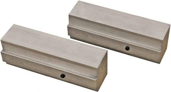 CarveSmart - 1-1/2" Wide x 2" High x 1-1/2" Thick, Flat/No Step Vise Jaw - Soft, Aluminum, Fixed Jaw, Compatible with 6" Vises - Industrial Tool & Supply