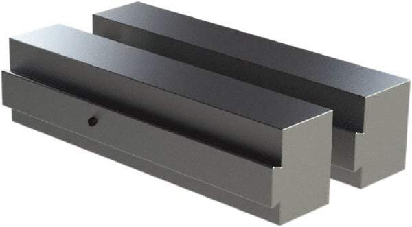 CarveSmart - 1-1/2" Wide x 2" High x 1-1/2" Thick, Flat/No Step Vise Jaw - Soft, Aluminum, Fixed Jaw, Compatible with 6" Vises - Industrial Tool & Supply