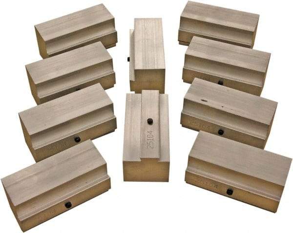 CarveSmart - 1-1/2" Wide x 2" High x 1-1/2" Thick, Flat/No Step Vise Jaw - Soft, Aluminum, Fixed Jaw, Compatible with 6" Vises - Industrial Tool & Supply