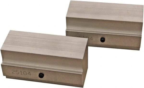 CarveSmart - 1-1/2" Wide x 2" High x 1-1/2" Thick, Flat/No Step Vise Jaw - Soft, Aluminum, Fixed Jaw, Compatible with 6" Vises - Industrial Tool & Supply