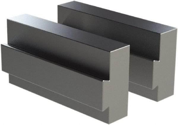 CarveSmart - 1" Wide x 2-1/4" High x 1" Thick, Flat/No Step Vise Jaw - Soft, Aluminum, Fixed Jaw, Compatible with 6" Vises - Industrial Tool & Supply