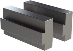 CarveSmart - 1" Wide x 2-1/4" High x 1" Thick, Flat/No Step Vise Jaw - Soft, Aluminum, Fixed Jaw, Compatible with 6" Vises - Industrial Tool & Supply