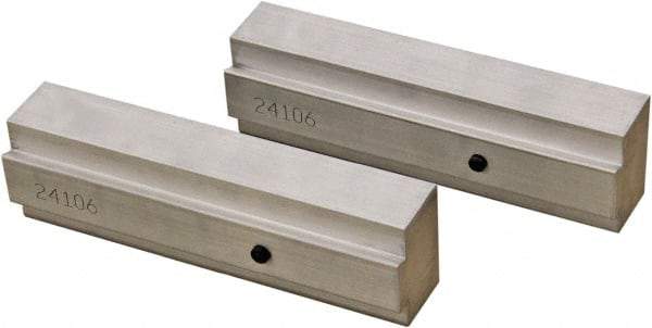 CarveSmart - 1" Wide x 1.71" High x 1" Thick, Flat/No Step Vise Jaw - Soft, Aluminum, Fixed Jaw, Compatible with 6" Vises - Industrial Tool & Supply