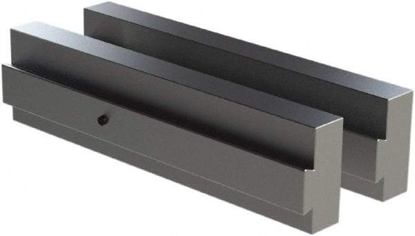 CarveSmart - 3/4" Wide x 2" High x 3/4" Thick, Flat/No Step Vise Jaw - Soft, Aluminum, Fixed Jaw, Compatible with 6" Vises - Industrial Tool & Supply