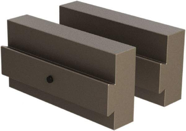 CarveSmart - 3/4" Wide x 2" High x 3/4" Thick, Flat/No Step Vise Jaw - Soft, Steel, Fixed Jaw, Compatible with 6" Vises - Industrial Tool & Supply