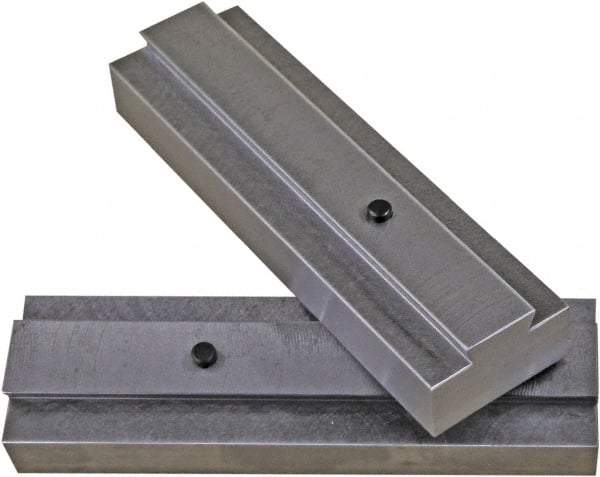 CarveSmart - 3/4" Wide x 1.71" High x 3/4" Thick, Flat/No Step Vise Jaw - Soft, Ductile Iron, Fixed Jaw, Compatible with 6" Vises - Industrial Tool & Supply