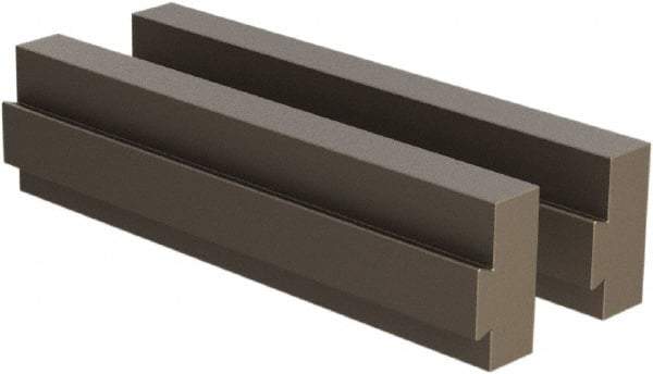 CarveSmart - 3/4" Wide x 2" High x 3/4" Thick, Flat/No Step Vise Jaw - Soft, Steel, Fixed Jaw, Compatible with 6" Vises - Industrial Tool & Supply