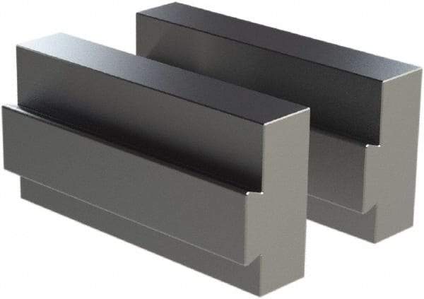 CarveSmart - 3/4" Wide x 2" High x 3/4" Thick, Flat/No Step Vise Jaw - Soft, Aluminum, Fixed Jaw, Compatible with 6" Vises - Industrial Tool & Supply