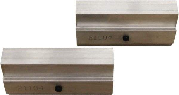 CarveSmart - 3/4" Wide x 2" High x 3/4" Thick, Flat/No Step Vise Jaw - Soft, Aluminum, Fixed Jaw, Compatible with 6" Vises - Industrial Tool & Supply