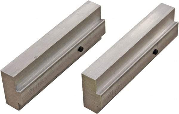 CarveSmart - 3/4" Wide x 2" High x 3/4" Thick, Flat/No Step Vise Jaw - Soft, Aluminum, Fixed Jaw, Compatible with 6" Vises - Industrial Tool & Supply