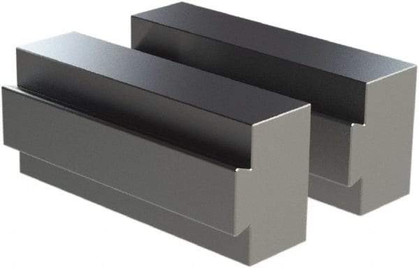 CarveSmart - 1" Wide x 1.71" High x 1" Thick, Flat/No Step Vise Jaw - Soft, Aluminum, Fixed Jaw, Compatible with 6" Vises - Industrial Tool & Supply