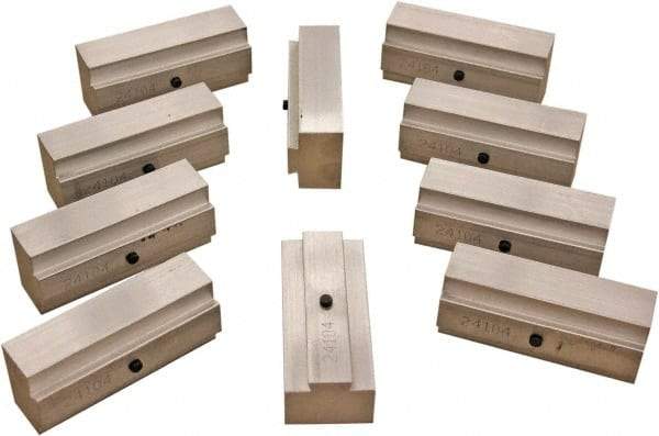 CarveSmart - 1" Wide x 1.71" High x 1" Thick, Flat/No Step Vise Jaw - Soft, Aluminum, Fixed Jaw, Compatible with 4" Vises - Industrial Tool & Supply