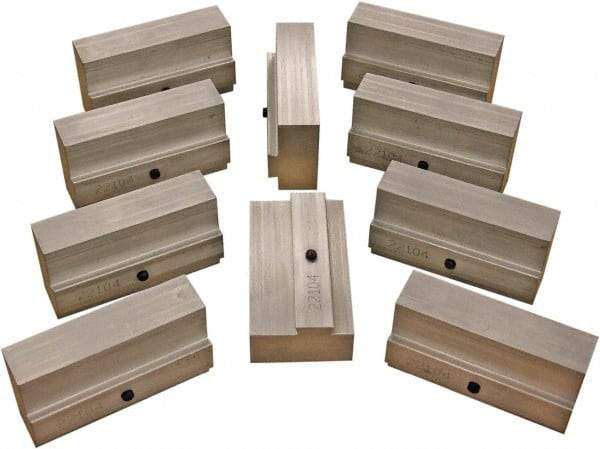 CarveSmart - 1" Wide x 2-1/4" High x 1" Thick, Flat/No Step Vise Jaw - Soft, Aluminum, Fixed Jaw, Compatible with 6" Vises - Industrial Tool & Supply