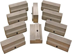 CarveSmart - 1" Wide x 2-1/4" High x 1" Thick, Flat/No Step Vise Jaw - Soft, Aluminum, Fixed Jaw, Compatible with 6" Vises - Industrial Tool & Supply