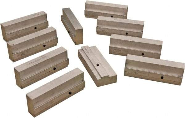 CarveSmart - 1" Wide x 2-1/4" High x 1" Thick, Flat/No Step Vise Jaw - Soft, Aluminum, Fixed Jaw, Compatible with 6" Vises - Industrial Tool & Supply