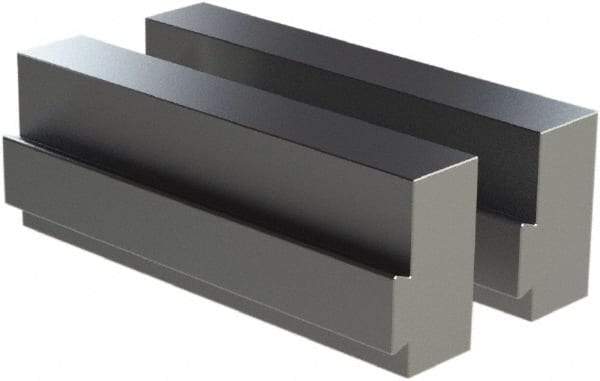 CarveSmart - 1" Wide x 2-1/4" High x 1" Thick, Flat/No Step Vise Jaw - Soft, Aluminum, Fixed Jaw, Compatible with 6" Vises - Industrial Tool & Supply