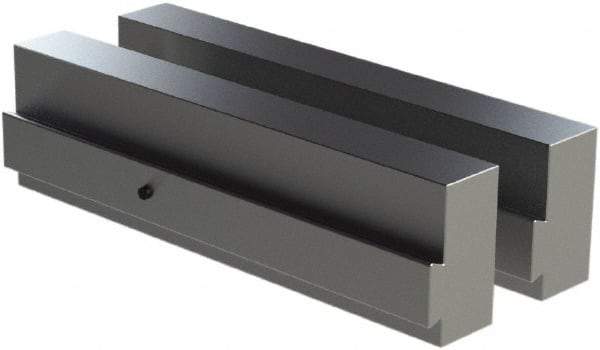 CarveSmart - 1" Wide x 2-1/4" High x 1" Thick, Flat/No Step Vise Jaw - Soft, Aluminum, Fixed Jaw, Compatible with 6" Vises - Industrial Tool & Supply