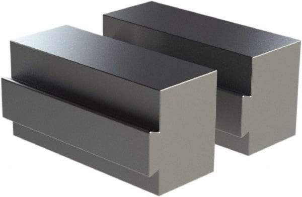 CarveSmart - 1-1/2" Wide x 2" High x 1-1/2" Thick, Flat/No Step Vise Jaw - Soft, Aluminum, Fixed Jaw, Compatible with 6" Vises - Industrial Tool & Supply