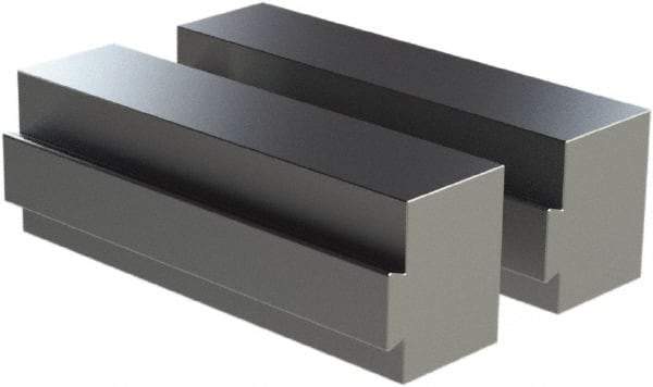 CarveSmart - 1-1/2" Wide x 2" High x 1-1/2" Thick, Flat/No Step Vise Jaw - Soft, Aluminum, Fixed Jaw, Compatible with 6" Vises - Industrial Tool & Supply