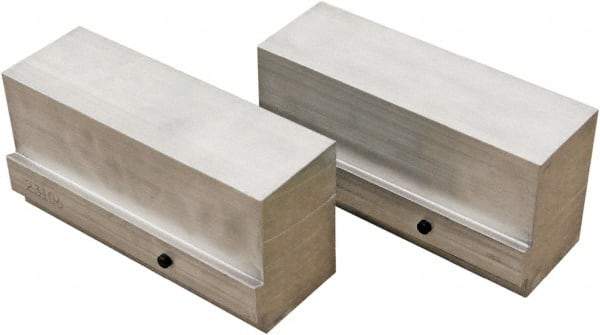 CarveSmart - 2" Wide x 3" High x 2" Thick, Flat/No Step Vise Jaw - Soft, Aluminum, Fixed Jaw, Compatible with 6" Vises - Industrial Tool & Supply