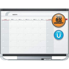 Quartet - 24" High x 36" Wide Magnetic Dry Erase Calendar - Fiberboard/Plastic Frame, Includes Dry-Erase Marker & Mounting Kit - Industrial Tool & Supply