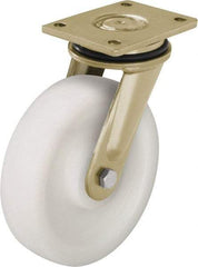 Blickle - 8" Diam x 1-31/32" Wide x 9-41/64" OAH Top Plate Mount Swivel Caster - Impact-Resistant Nylon, 3,300 Lb Capacity, Plain Bore Bearing, 5-1/2 x 4-3/8" Plate - Industrial Tool & Supply