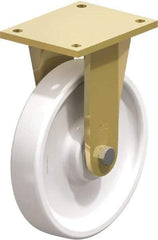 Blickle - 10" Diam x 1-31/32" Wide x 12" OAH Top Plate Mount Rigid Caster - Impact-Resistant Nylon, 3,300 Lb Capacity, Ball Bearing, 6-7/8 x 5-1/2" Plate - Industrial Tool & Supply