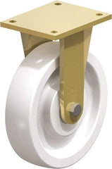 Blickle - 10" Diam x 2-9/16" Wide x 12" OAH Top Plate Mount Rigid Caster - Impact-Resistant Nylon, 4,400 Lb Capacity, Ball Bearing, 6-7/8 x 5-1/2" Plate - Industrial Tool & Supply