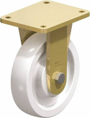 Blickle - 8" Diam x 1-31/32" Wide x 9-41/64" OAH Top Plate Mount Rigid Caster - Impact-Resistant Nylon, 3,300 Lb Capacity, Ball Bearing, 5-1/2 x 4-3/8" Plate - Industrial Tool & Supply