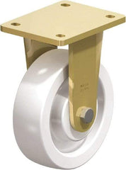 Blickle - 6-1/2" Diam x 1-31/32" Wide x 8-5/64" OAH Top Plate Mount Rigid Caster - Impact-Resistant Nylon, 1,870 Lb Capacity, Ball Bearing, 5-1/2 x 4-3/8" Plate - Industrial Tool & Supply