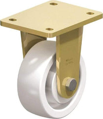 Blickle - 5" Diam x 1-31/32" Wide x 6-11/16" OAH Top Plate Mount Rigid Caster - Impact-Resistant Nylon, 1,650 Lb Capacity, Ball Bearing, 5-1/2 x 4-3/8" Plate - Industrial Tool & Supply