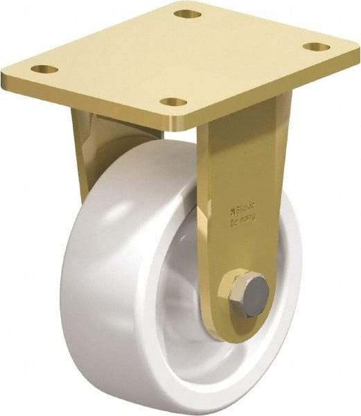 Blickle - 5" Diam x 1-31/32" Wide x 6-11/16" OAH Top Plate Mount Rigid Caster - Impact-Resistant Nylon, 1,650 Lb Capacity, Plain Bore Bearing, 5-1/2 x 4-3/8" Plate - Industrial Tool & Supply