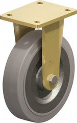Blickle - 8" Diam x 1-31/32" Wide x 9-41/64" OAH Top Plate Mount Rigid Caster - Solid Rubber, 1,320 Lb Capacity, Ball Bearing, 5-1/2 x 4-3/8" Plate - Industrial Tool & Supply