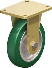 Blickle - 8" Diam x 1-31/32" Wide x 9-41/64" OAH Top Plate Mount Rigid Caster - Polyurethane-Elastomer Blickle Softhane, 1,760 Lb Capacity, Ball Bearing, 5-1/2 x 4-3/8" Plate - Industrial Tool & Supply
