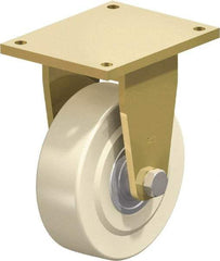 Blickle - 10" Diam x 3-9/64" Wide x 13" OAH Top Plate Mount Rigid Caster - Impact-Resistant Cast Nylon, 13,200 Lb Capacity, Ball Bearing, 10 x 7-7/8" Plate - Industrial Tool & Supply