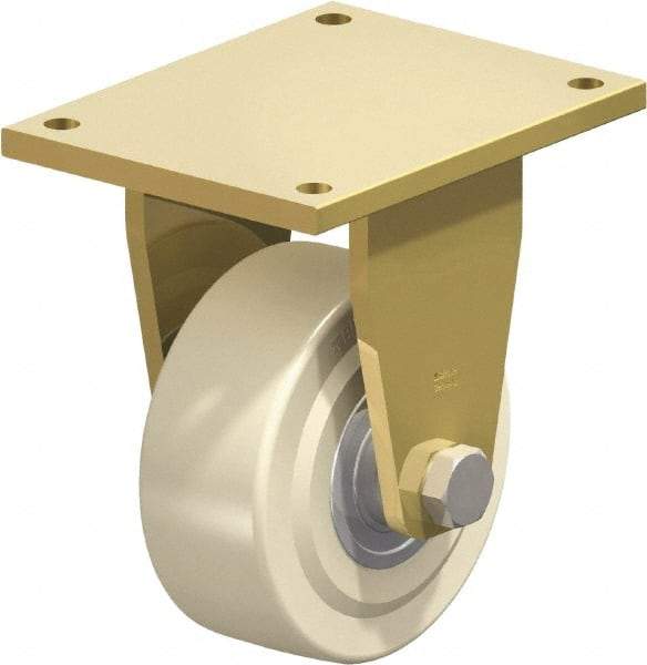 Blickle - 8" Diam x 3-9/64" Wide x 11-1/64" OAH Top Plate Mount Rigid Caster - Impact-Resistant Cast Nylon, 9,900 Lb Capacity, Ball Bearing, 10 x 7-7/8" Plate - Industrial Tool & Supply