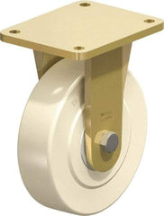 Blickle - 8" Diam x 2-5/32" Wide x 10-1/32" OAH Top Plate Mount Rigid Caster - Impact-Resistant Cast Nylon, 6,600 Lb Capacity, Ball Bearing, 6-7/8 x 5-1/2" Plate - Industrial Tool & Supply