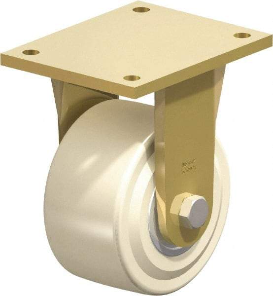 Blickle - 6" Diam x 3-9/64" Wide x 8-5/64" OAH Top Plate Mount Rigid Caster - Impact-Resistant Cast Nylon, 6,600 Lb Capacity, Ball Bearing, 6-7/8 x 5-1/2" Plate - Industrial Tool & Supply