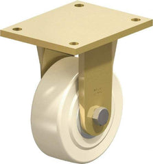 Blickle - 6" Diam x 2-5/32" Wide x 8-5/64" OAH Top Plate Mount Rigid Caster - Impact-Resistant Cast Nylon, 5,500 Lb Capacity, Ball Bearing, 6-7/8 x 5-1/2" Plate - Industrial Tool & Supply