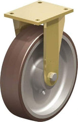 Blickle - 12" Diam x 3-9/64" Wide x 13-31/32" OAH Top Plate Mount Rigid Caster - Polyurethane-Elastomer Blickle Besthane, 5,280 Lb Capacity, Ball Bearing, 6-7/8 x 5-1/2" Plate - Industrial Tool & Supply