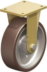 Blickle - 10" Diam x 3-9/64" Wide x 12" OAH Top Plate Mount Rigid Caster - Polyurethane-Elastomer Blickle Besthane, 3,960 Lb Capacity, Ball Bearing, 6-7/8 x 5-1/2" Plate - Industrial Tool & Supply