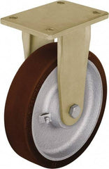 Blickle - 8" Diam x 1-31/32" Wide x 9-41/64" OAH Top Plate Mount Rigid Caster - Polyurethane-Elastomer Blickle Besthane, 2,200 Lb Capacity, Ball Bearing, 5-1/2 x 4-3/8" Plate - Industrial Tool & Supply