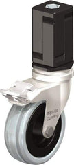 Blickle - 3" Diam x 63/64" Wide x 3-31/32" OAH Stem Mount Swivel Caster with Brake - Solid Rubber, 132 Lb Capacity, Plain Bore Bearing, Square Stem - Industrial Tool & Supply