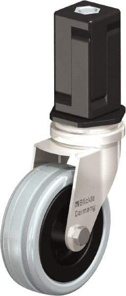 Blickle - 3" Diam x 63/64" Wide x 3-31/32" OAH Stem Mount Swivel Caster - Solid Rubber, 132 Lb Capacity, Plain Bore Bearing, Square Stem - Industrial Tool & Supply