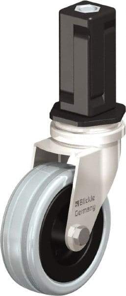 Blickle - 3" Diam x 63/64" Wide x 3-31/32" OAH Stem Mount Swivel Caster - Solid Rubber, 132 Lb Capacity, Plain Bore Bearing, Square Stem - Industrial Tool & Supply