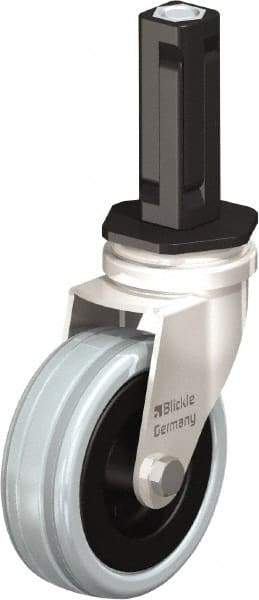 Blickle - 3" Diam x 63/64" Wide x 3-31/32" OAH Stem Mount Swivel Caster - Solid Rubber, 132 Lb Capacity, Plain Bore Bearing, Square Stem - Industrial Tool & Supply
