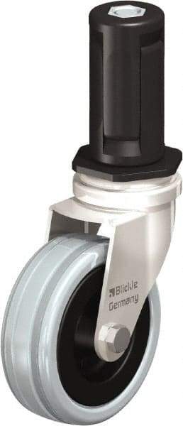 Blickle - 3" Diam x 63/64" Wide x 3-31/32" OAH Stem Mount Swivel Caster - Solid Rubber, 132 Lb Capacity, Plain Bore Bearing, Round Stem - Industrial Tool & Supply