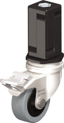 Blickle - 2" Diam x 45/64" Wide x 2-13/16" OAH Stem Mount Swivel Caster with Brake - Solid Rubber, 88 Lb Capacity, Plain Bore Bearing, Square Stem - Industrial Tool & Supply